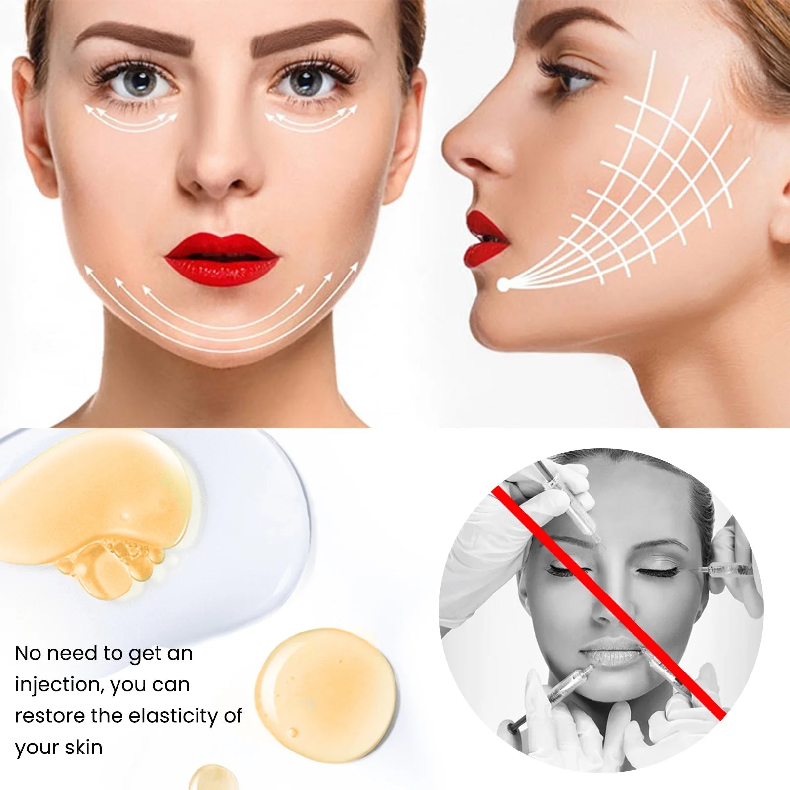 Ginseng Face Essence Anti Aging Fading Fine Lines Wrinkles Remover Tightening Brightening Moisturizing Hyaluronic Acid Serum - Shiny Leaf