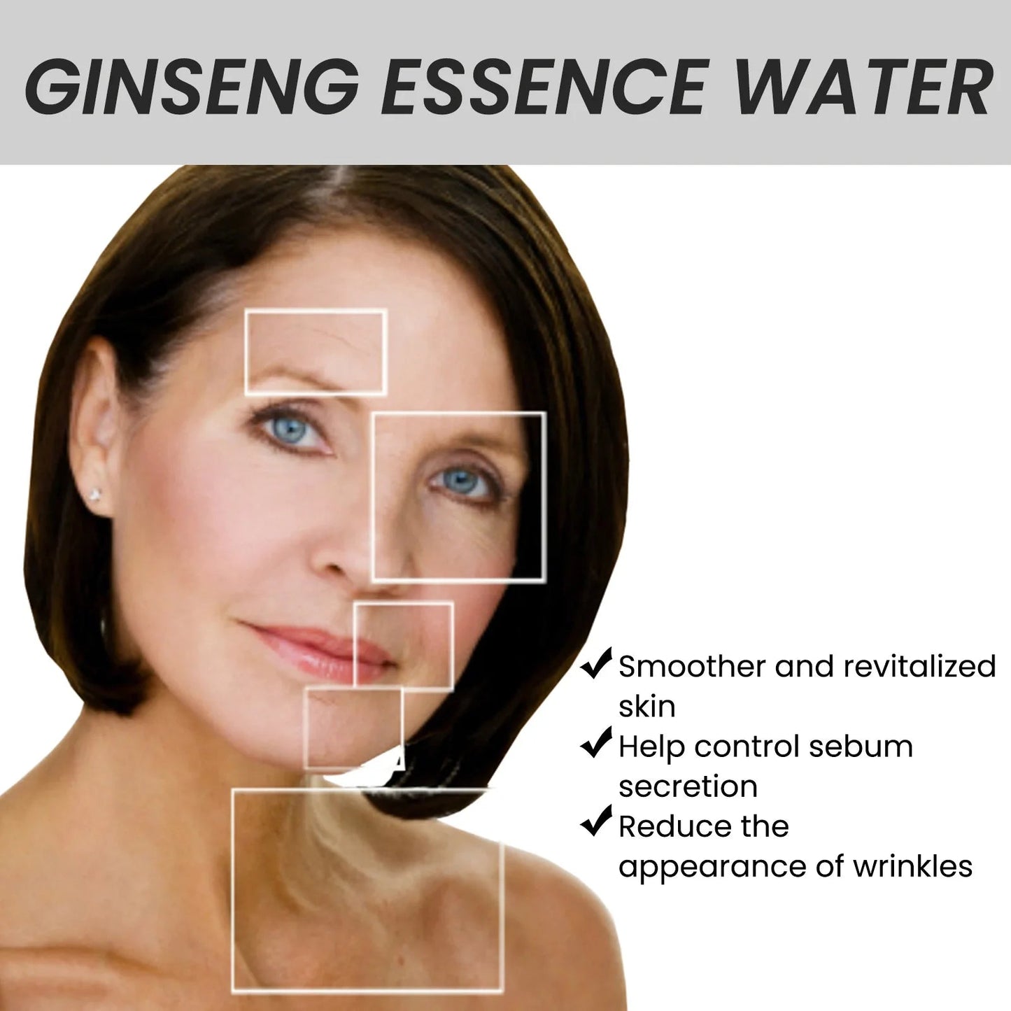 Ginseng Face Essence Anti Aging Fading Fine Lines Wrinkles Remover Tightening Brightening Moisturizing Hyaluronic Acid Serum - Shiny Leaf
