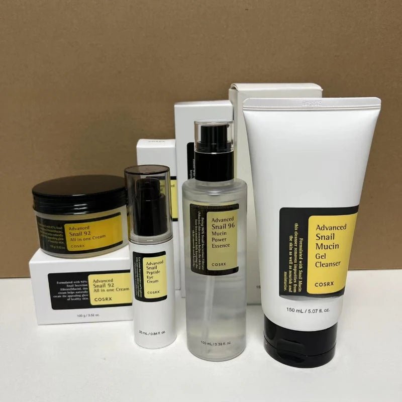 COSRX Snail 96 Serum Essence Four - Piece Set of Original Liquid Hydrating and Moisturizing 100ml - Shiny Leaf